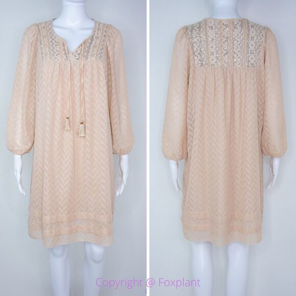 Anthropologie One September Anwen Peasant Shift Baby Doll Dress, size M - Picture 3 of 16